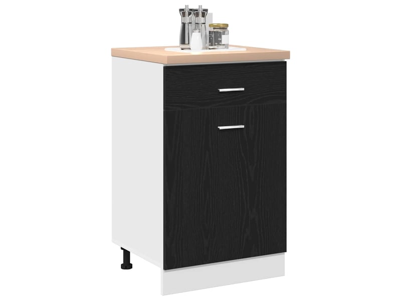  Meuble de rangement cuisine, armoire suspendue chêne noir 50x46x81,5cm  - Conforama C