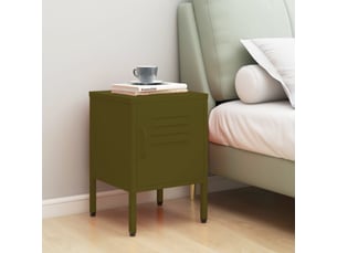 Table de chevet, table d'appoint vert olive 35x35x51 cm acier shl90876