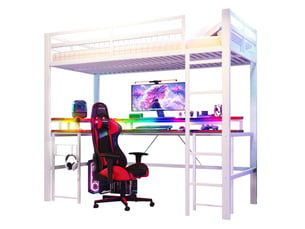 Lit mezzanine 90x200 cm MEUBLIV   coloris blanc