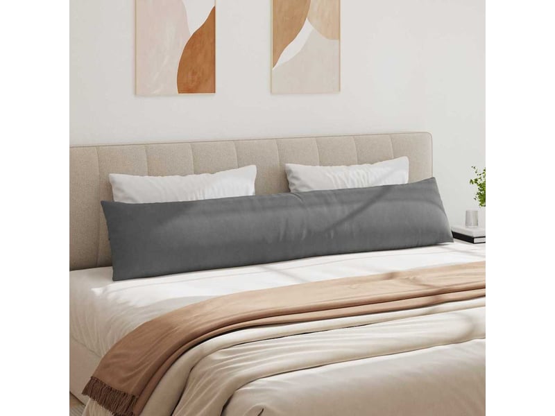  Lot de 2 coussins de canapé, coussins décoratifs tissu gris foncé 200 x 40 cm cf58858  - Conforama D