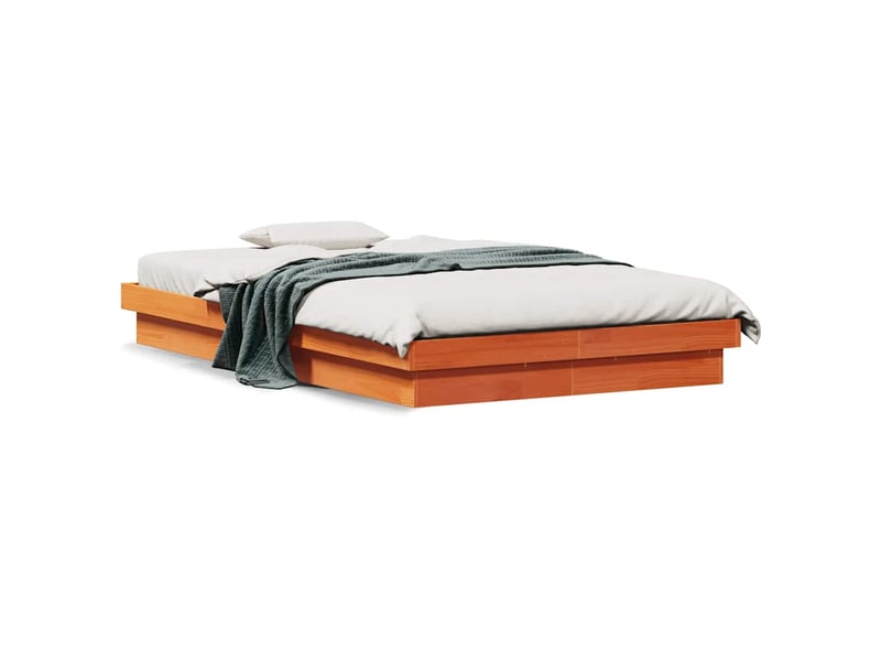  Lit double- lit adulte -  cadre de lit à led sans matelas 120x190 cm bois massif  - Conforama C