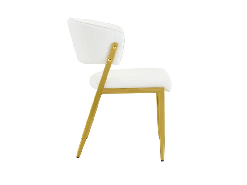  Ensemble de 2 chaises de salle à manger modernes rembourrées cadre métallique dossier ergonomique siège simili cuir  - Conforama D
