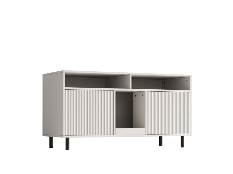  Meuble cache-litière pour félins 120x50x66 cm – blanc – 2 bacs, tapis anti-projection et double porte  - Conforama D