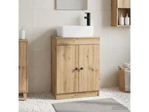 Meuble de salle de bain avec évier chêne artisanal shl7382