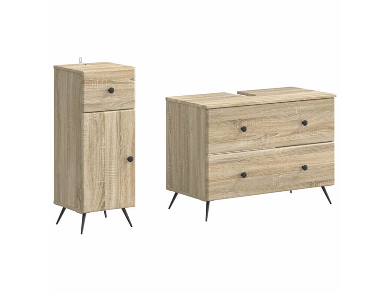  Ensemble de 2 meubles de salle de bain breda chêne sonoma cf63094  - Conforama A