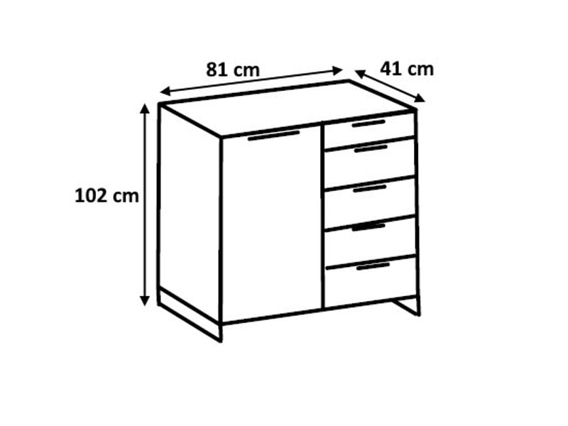 Commode industrielle 81 cm coloris chêne michigan - Conforama D