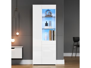 Vitrine coloris blanc 3 étagère(s) <strong></strong> <strong></strong> - 70 cmx180 cm