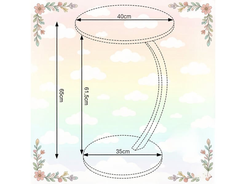 Table d'appoint ronde en forme de c en mdf et métal noir et vintage ø40x65 cm - Conforama C