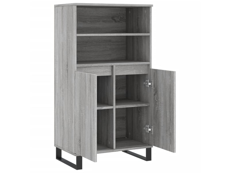  Buffet haut - bahut - meuble de rangement sonoma gris 60x36x110 cm bois d'ingénierie  - Conforama E