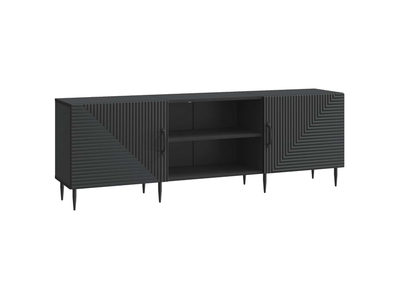  Meuble tv - banc tv - meuble de rangement 150 x 31 x 50 cm noir bois d'ingénierie  - Conforama A