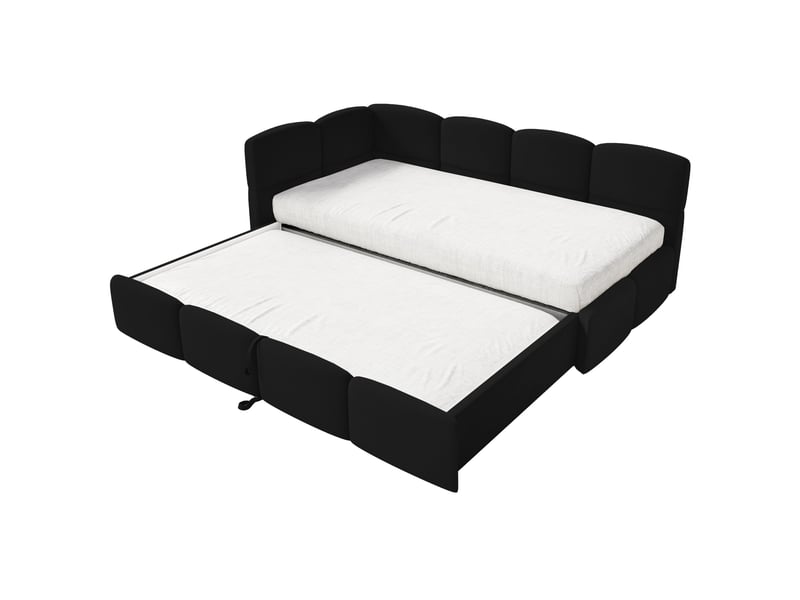 Selsey cloudy - lit rembourré - 170x185 cm - velours noir - côté gauche Cloudy - Conforama D