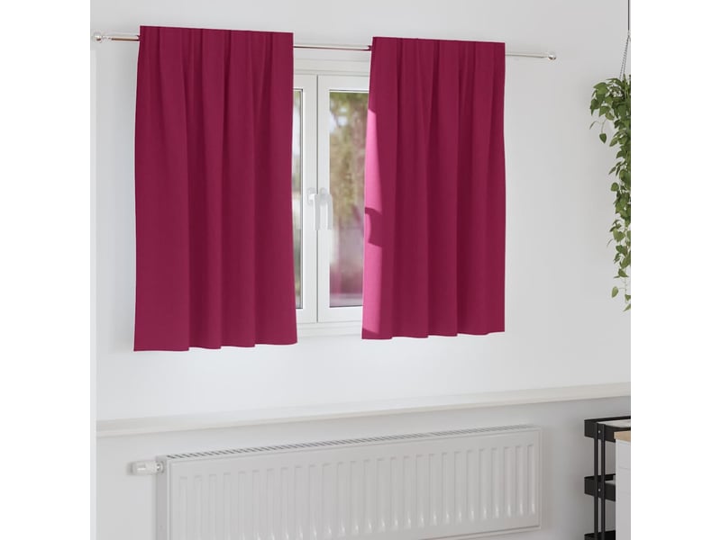  Lot de 2 rideaux occultants, rideaux black-out avec anneaux bordeaux 140 x 140 cm cf44608  - Conforama B
