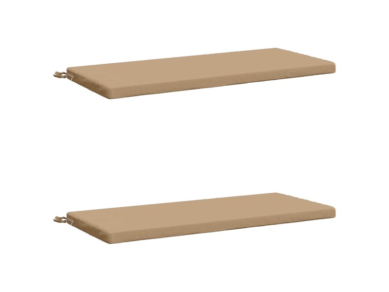  Lot de 2 coussins de banc, coussins d'assise soest 100 % polyester sable cf57422  - Conforama A