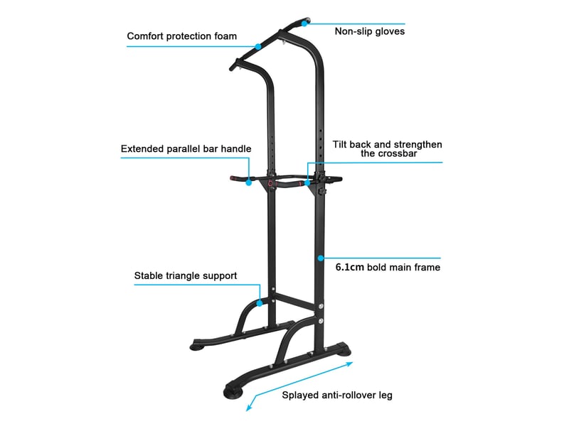 Tour de musculation multifonction réglable 99,82 x 78,74 x 210,06 cm noire en fer, entraînement intérieur - Conforama E