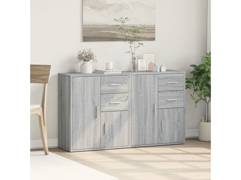  Buffets 2 pcs - bahut - meuble de rangement sonoma gris 60x31x70 cm bois d'ingénierie  - Conforama C