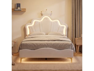 Lit 2 places 140x190 cm <strong>Lonelyo</strong> <strong></strong> coloris blanc