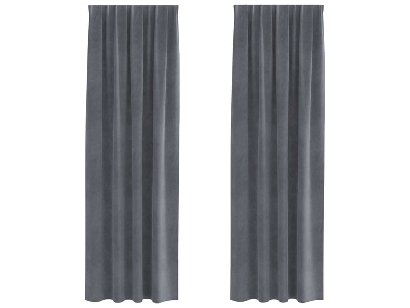  Lot de 2 rideaux, rideaux de fenêtre gris clair 140 x 260 cm velours cf44057  - Conforama A