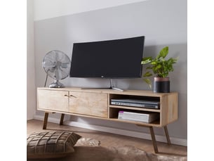 Meuble tv coloris bois clair  <strong></strong>  <strong></strong>