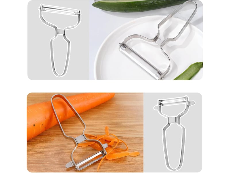  Éplucheur en y en acier inoxydable, économe pour légumes volumineux, fruits, eplucheur pomme de terre pour cuisine, lame mobile, 13*8cm  - Conforama C