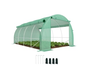 Serre en aluminium, serre de plain-pied, fenêtres en filet, structure métallique, 4 x 3 x 2 m, verte