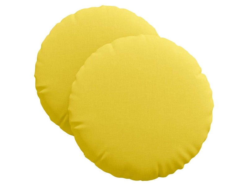  Lot de 2 coussins de siège, coussins décoratifs tissu jaune clair ø40 x 13 cm cf59839  - Conforama A