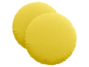 Lot de 2 coussins de siège, coussins décoratifs tissu jaune clair ø40 x 13 cm cf59839