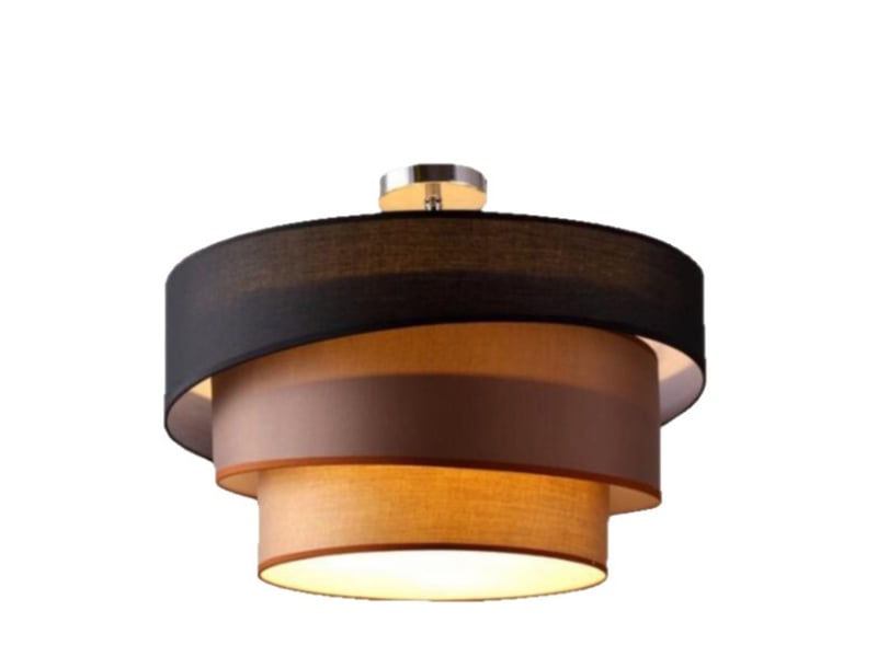  Plafonnier en tissu à intensité variable – moderne, noir, housse en tissu à trois couches  - Conforama A