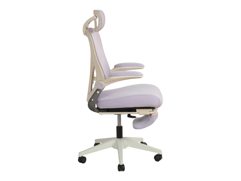 Chaise de bureau ergonomique pliable violette, appui-tête 3d et repose-pieds - Conforama D
