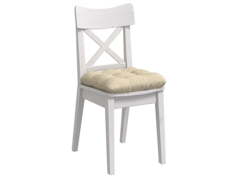  Lot de 4 coussins de siège, coussins décoratifs tissu crème 40 x 40 x 12 cm cf59963  - Conforama C