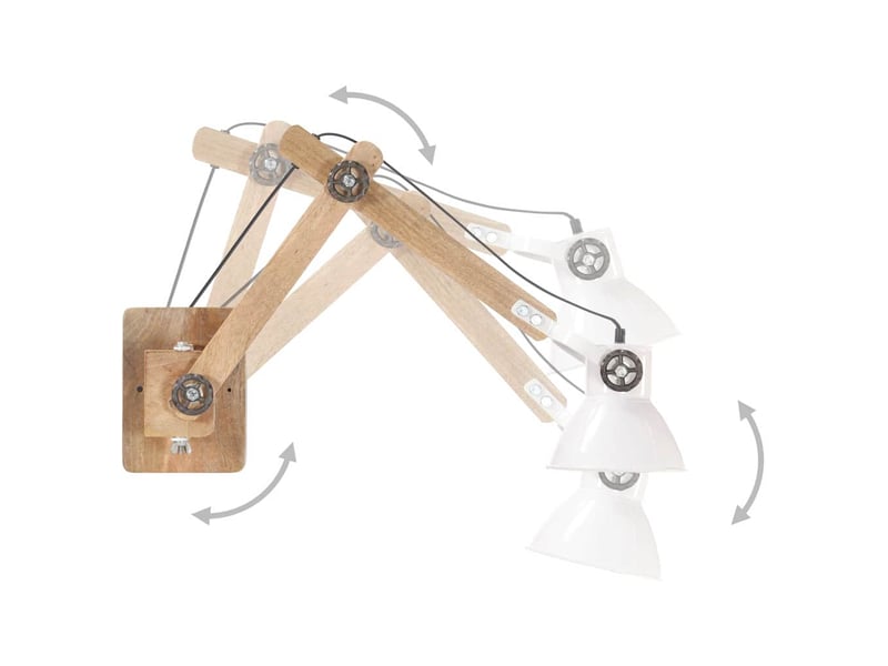  Lampe murale, applique murale style industriel blanc rond e27  - Conforama C