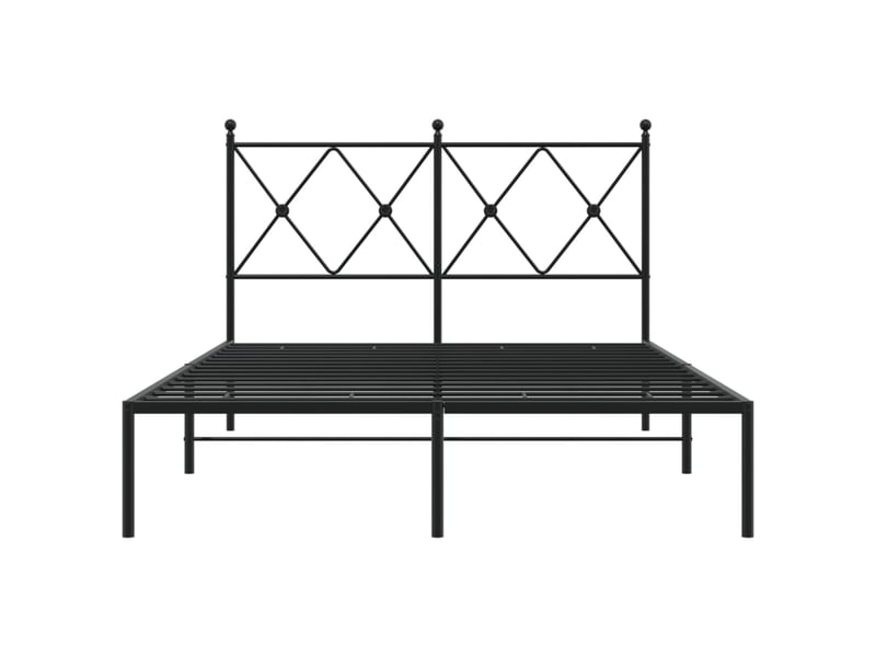  Lit double- lit adulte -  cadre de lit métal sans matelas avec tête de lit noir 120x190cm  - Conforama C