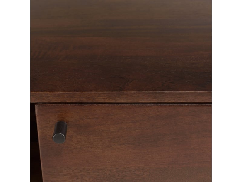  Alix - meuble tv design bois foncé et métal noir 3 portes alix  - Conforama C