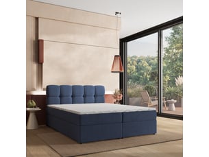 Lit avec rangement 180x200 cm <strong>MASSENO</strong> <strong></strong> coloris bleu