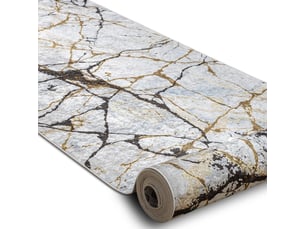 Tapis de couloir antidérapant lotus marble 21136 beige lavable 150 cm 150x890 cm