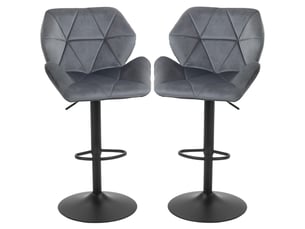 tabouret de bar assise réglable en hauteur <strong>STILVORA</strong> - gris hauteur d'assise 63 cm vendu Par paire