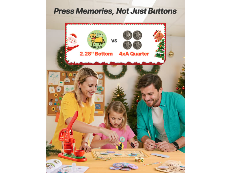 Vevor machine à badges presse à badges épingles personnalisés 58 mm 100pcs rouge - Conforama B