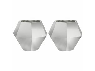 Jardinière - bac à fleurs 2 pcs argenté 75 x 75 x 60 cm acier galvanisé