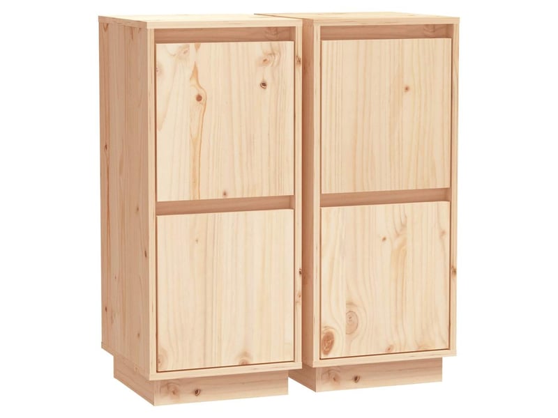  Buffets 2 pcs - bahut - meuble de rangement 31,5x34x75 cm bois massif de pin  - Conforama A