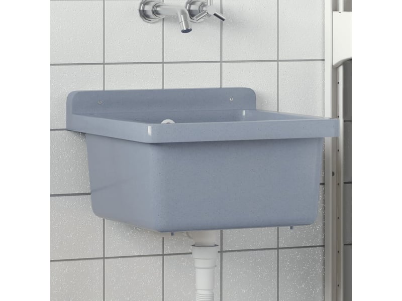  Lavabo pour montage murale gris 40x40x24 cm résine cf65682  - Conforama B
