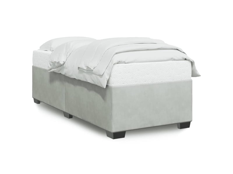  Lit simple- lit adulte -  cadre de lit sans matelas gris clair 80x200 cm velours  - Conforama A