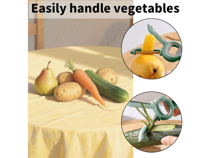  Eplucheur legumes, multifonctionnel cinq en un eplucheur, eplucheur julienne, ouvre-bouteille au milieu, econome legumes pomme  - Conforama B