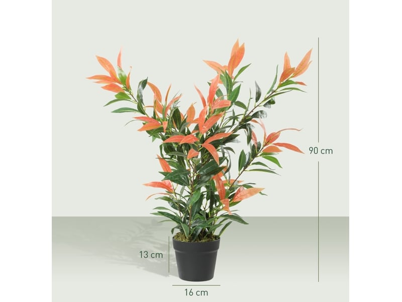  Plante artificielle 45x45x90 cm 300 feuilles branches ajustables rouge et vert  - Conforama E