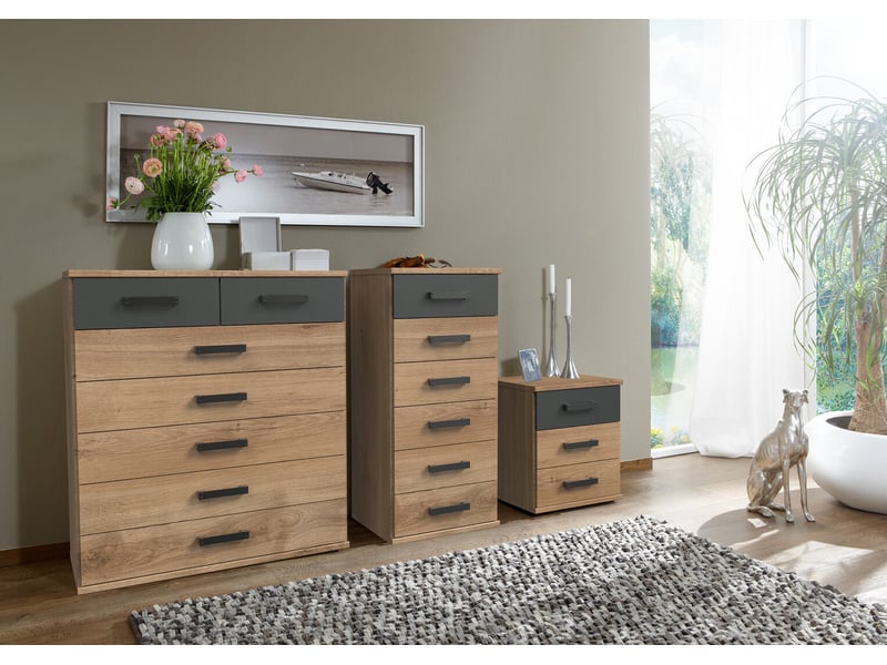  Commode industrielle chêneanthracite katarina  - Conforama C