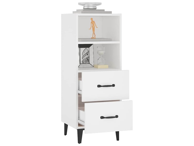  Buffet - bahut - meuble de rangement blanc 34,5x34x90 cm bois d'ingénierie  - Conforama E