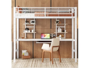 Lit mezzanine 90x200 cm <strong>MODENUIT </strong>  <strong></strong> coloris blanc