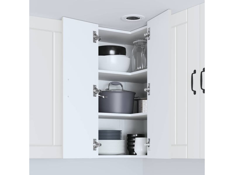  Meuble mural de cuisine, armoire d'angle cuisine lucca blanc 57x57x80cm  - Conforama D