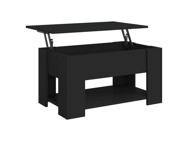  Table basse | table de salon noir 79x49x41 cm bois d'ingénierie shl1537  - Conforama A