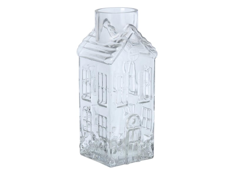  Vase maison en verre karin 30cm transparent  - Conforama A
