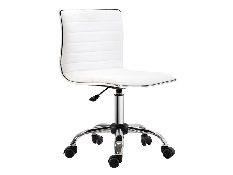  Chaise de bureau 48x52x78-90 cm sans accoudoirs hauteur réglable blanc  - Conforama A