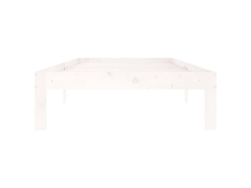  Lit simple- lit adulte -  cadre de lit sans matelas blanc bois de pin massif 90x200 cm  - Conforama C